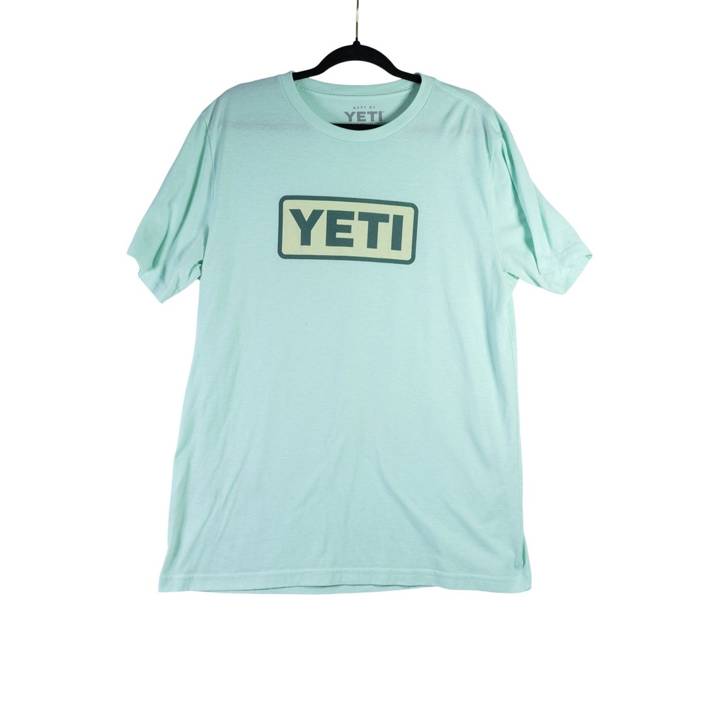 YETI Mens Logo Graphic T-Shirt Mint Green Seafoam Short Sleeve Crew Neck Large